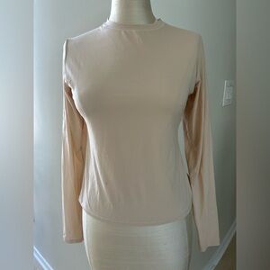 SKIMS Long Sleeve Crewneck shapewear Top - Light Beige